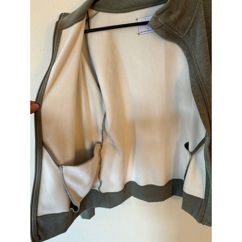 Mondetta Full Zip Sweatshirt Womens Small Olive Green Mock Neck Fleece Jacket - Picture 6 of 16